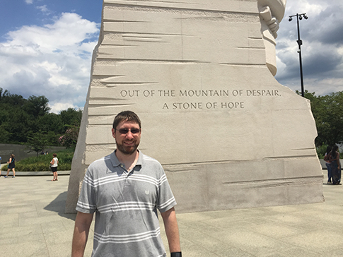 Mark Hollier at the MLK memorial in Washington DC (2015)